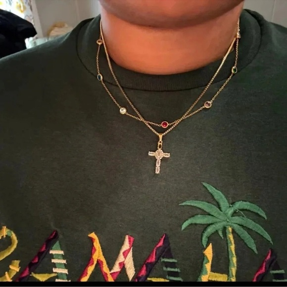 Anthropologie Cross 18K Gold Stainless Steel Waterproof Necklace - Picture 12 of 15